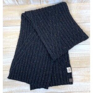 UGG Scarf Wool Blend Knit Black Multicolor Speckled Unisex 68" x 11"